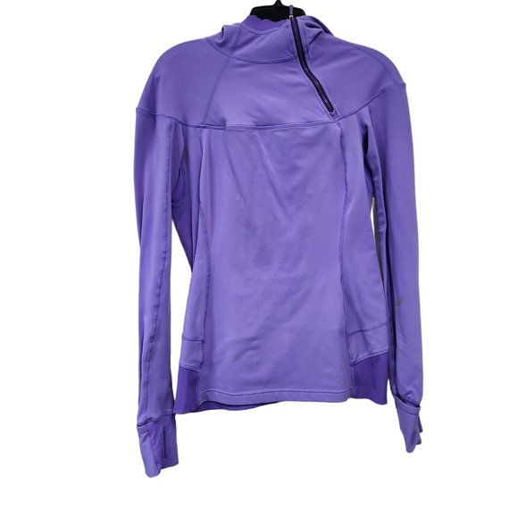 Lululemon Rare Asymmetrical Quarter Zip Long Sleeve Hoodie Purple - Size 6 - Picture 1 of 6